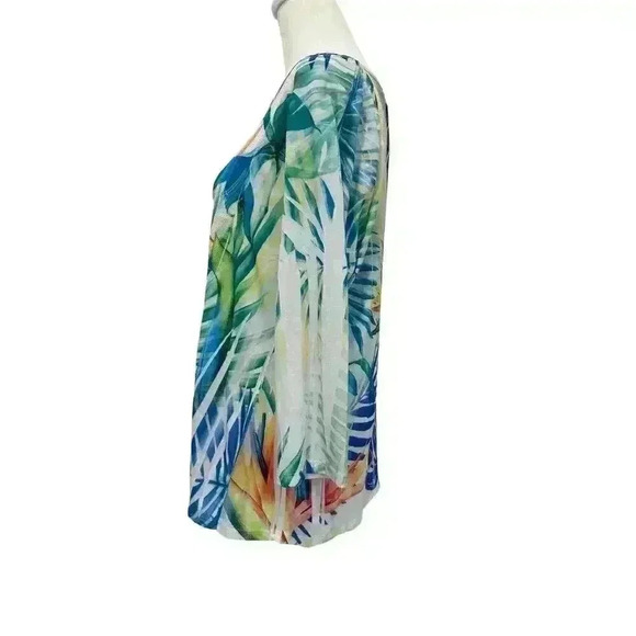 Impulse California Women's Tropical Raglan Sleeve Tunic Size M - Picture 5 of 8